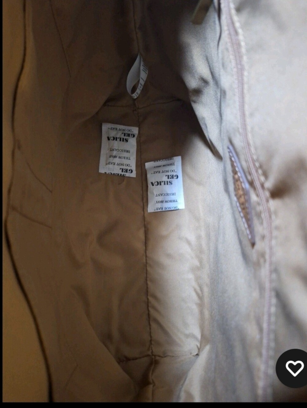 Fossil Gray Patterned Tote with Tan Leather Trim - Picture 5 of 5